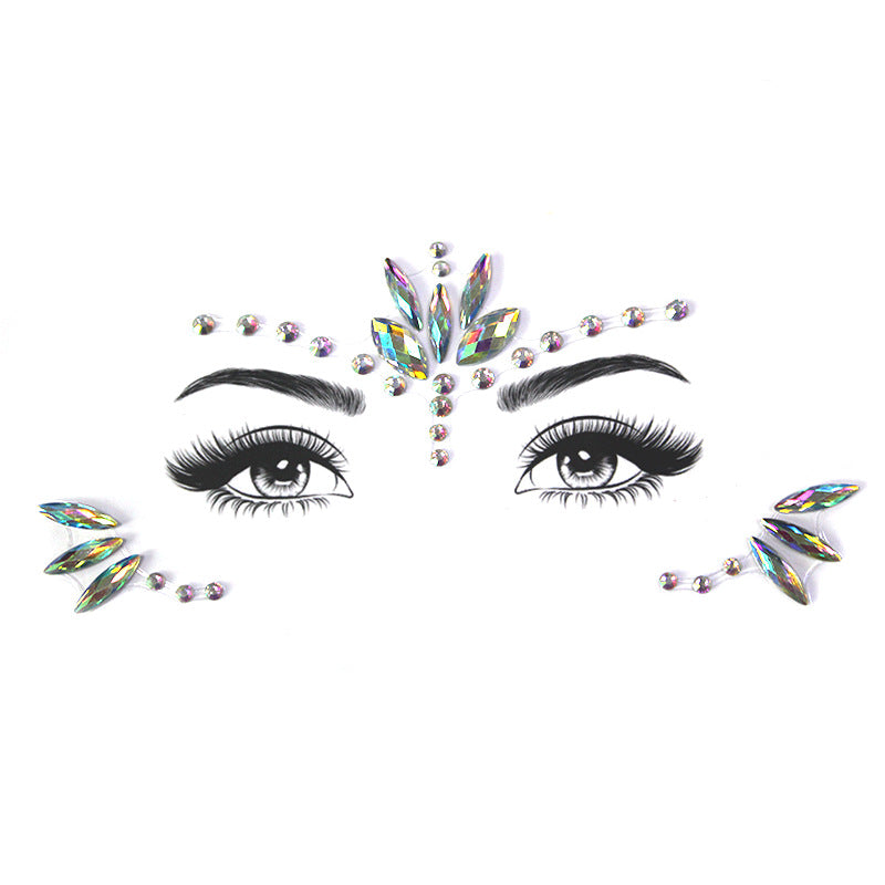 Bâtonnet à Sourcils Diamant - Décoration Visage Strass pour Fête et Mascarade - BMYANY