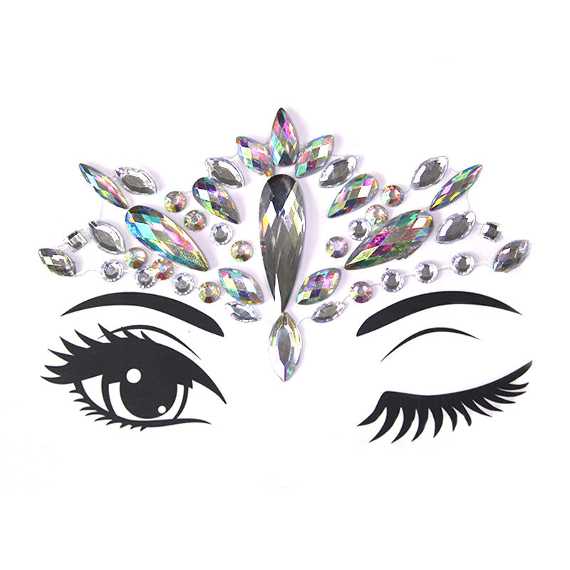 Bâtonnet à Sourcils Diamant - Décoration Visage Strass pour Fête et Mascarade - BMYANY