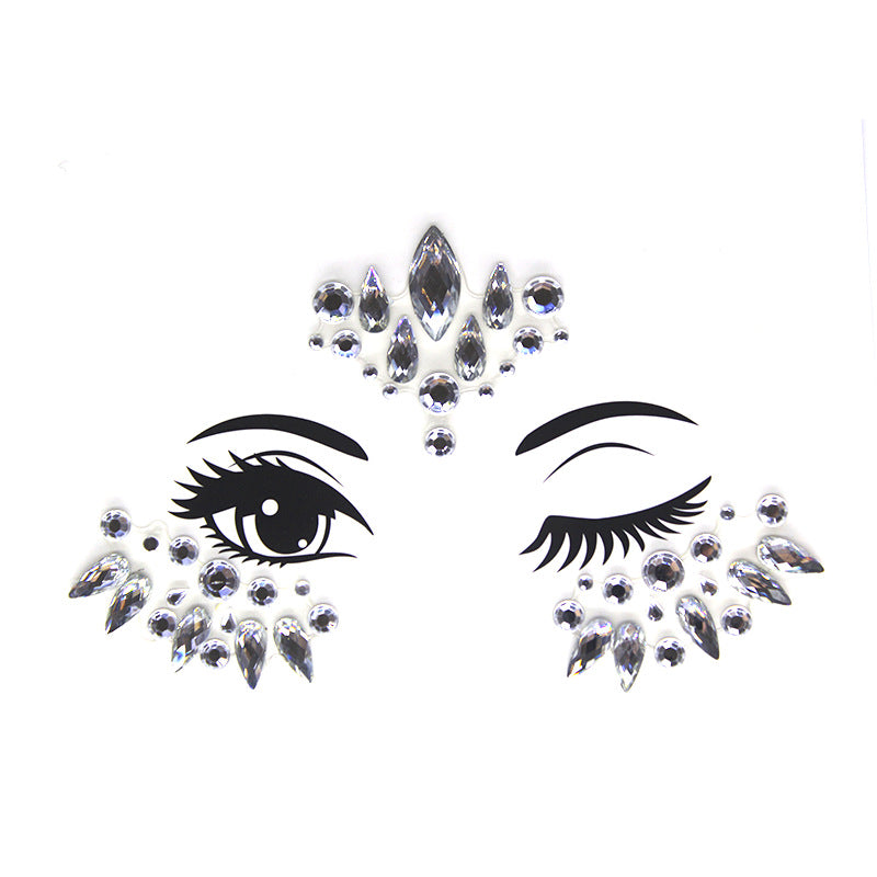 Bâtonnet à Sourcils Diamant - Décoration Visage Strass pour Fête et Mascarade - BMYANY