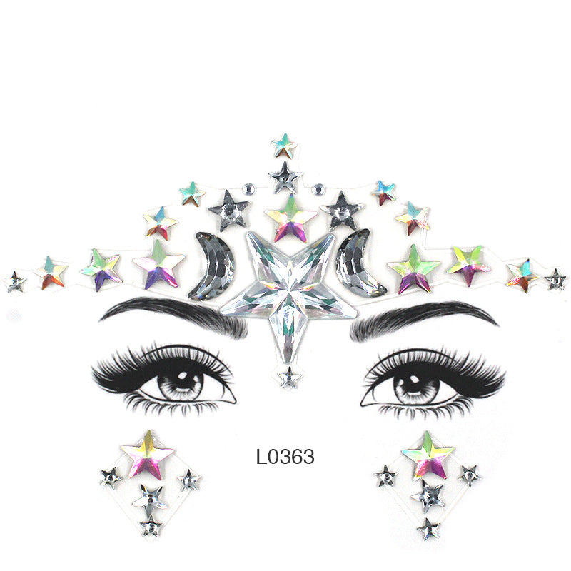 Bâtonnet à Sourcils Diamant - Décoration Visage Strass pour Fête et Mascarade - BMYANY