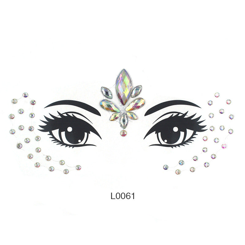 Bâtonnet à Sourcils Diamant - Décoration Visage Strass pour Fête et Mascarade - BMYANY