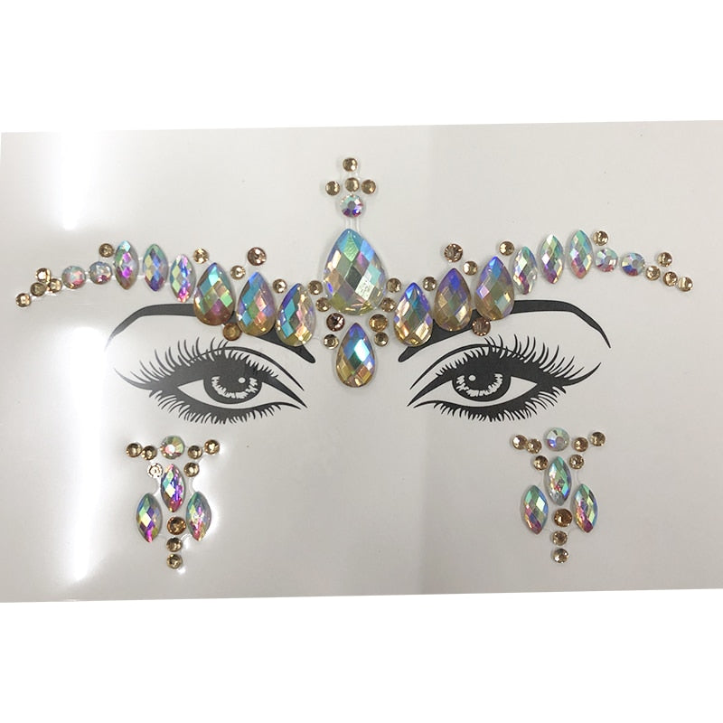 Bâtonnet à Sourcils Diamant - Décoration Visage Strass pour Fête et Mascarade - BMYANY