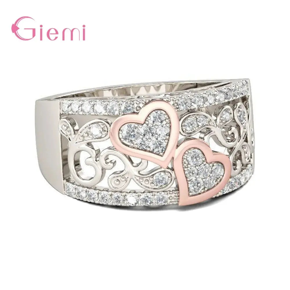 Bague Argent 925 Zircon Cubique Femme - Bijou Élégant Cadeau - BMYANY