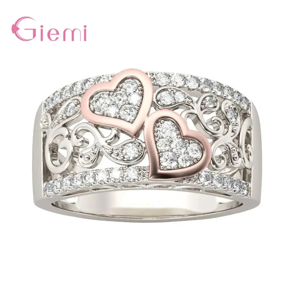 Bague Argent 925 Zircon Cubique Femme - Bijou Élégant Cadeau - BMYANY
