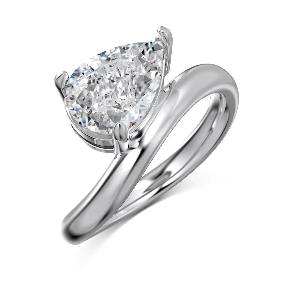 Bague Argent Sterling S925 Strass Poire | Luxe Abordable Femme - BMYANY
