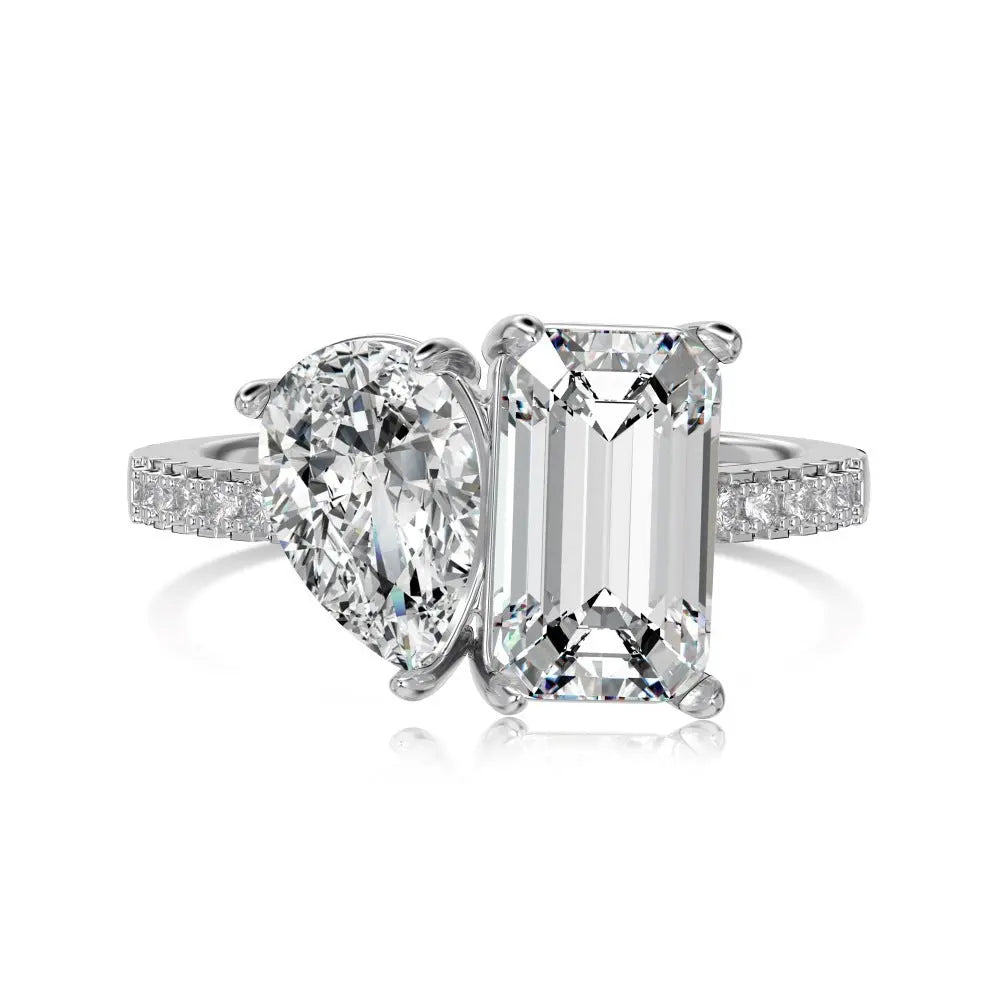 Bague Argent Sterling S925 Strass Poire | Luxe Abordable Femme - BMYANY