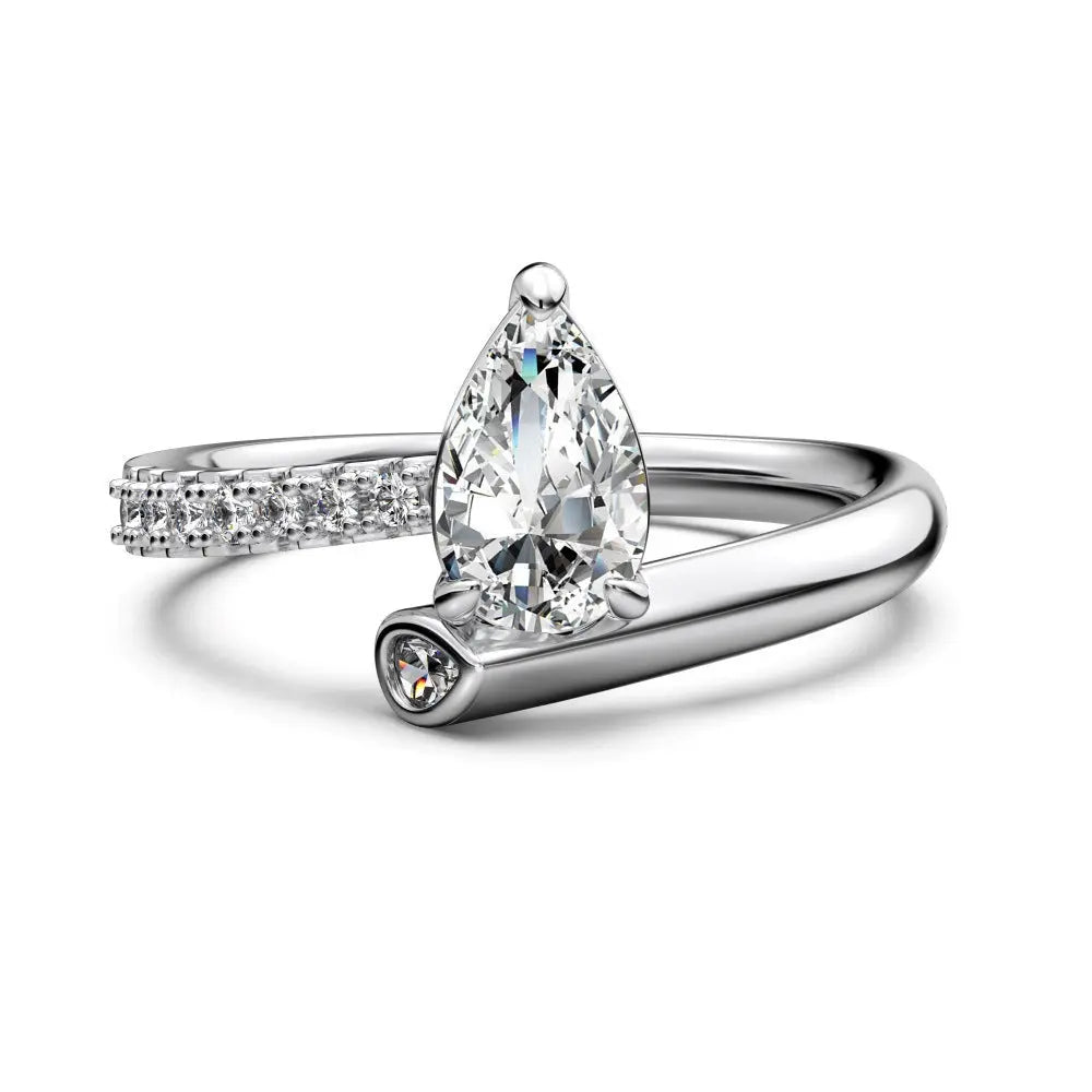 Bague Argent Sterling S925 Strass Poire | Luxe Abordable Femme - BMYANY