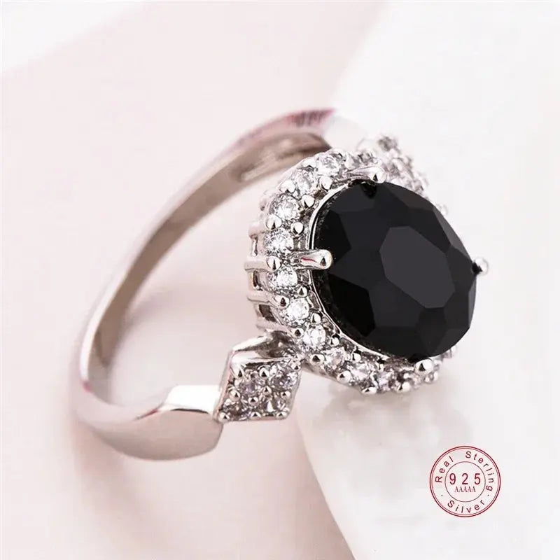 Bague Empilable Argent 925 - Design Rond Moderne 6 Couleurs - BMYANY