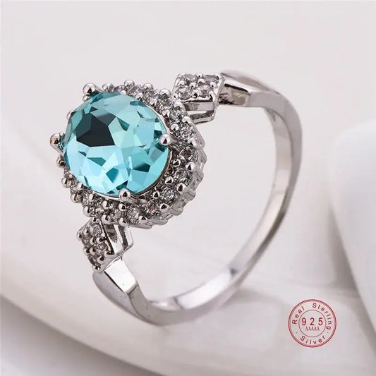 Bague Empilable Argent 925 - Design Rond Moderne 6 Couleurs - BMYANY