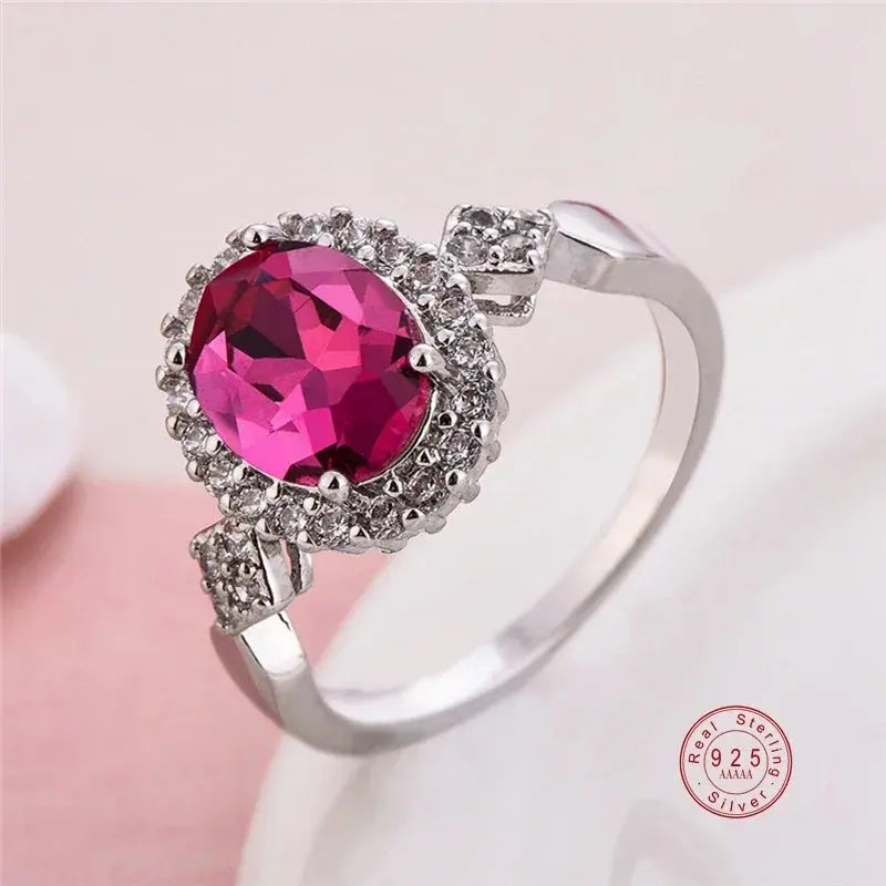 Bague Empilable Argent 925 - Design Rond Moderne 6 Couleurs - BMYANY