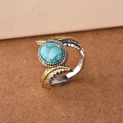 Bague Femme Fiançailles Argent Turquoise Luxe - Élégante - BMYANY