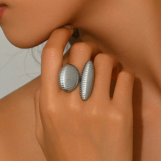 Bague Femme Géométrique Ajustable Ouverture Niche - BMYANY