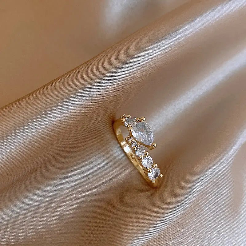 Bague Femme Serpent Luxe Zirconium Doré - Niche de design sophistiqué - BMYANY