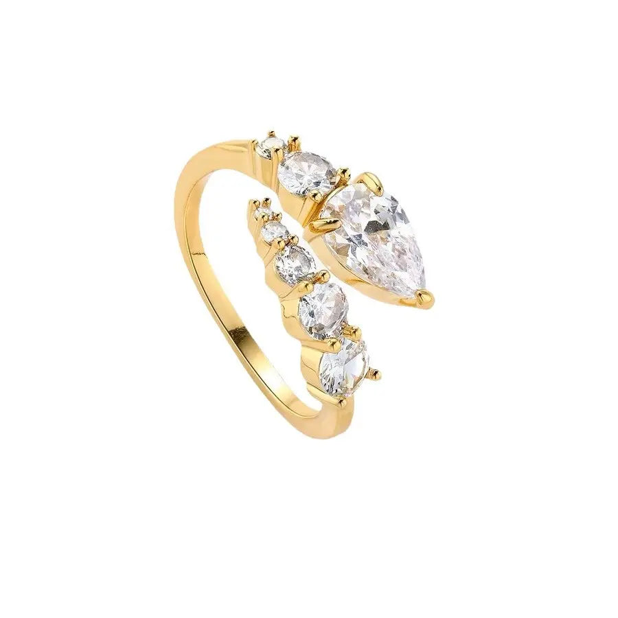 Bague Femme Serpent Luxe Zirconium Doré - Niche de design sophistiqué - BMYANY