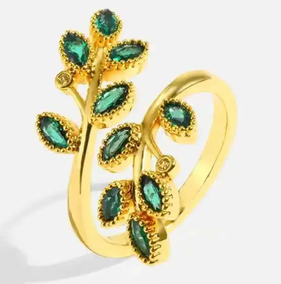 Bague Ouverte Feuilles Luxe Discret Élégance Raffinée Femme - BMYANY