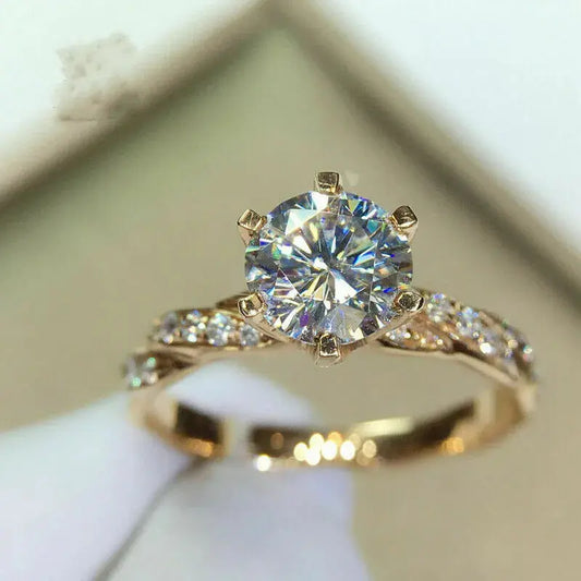 Bague femmes Six Griffes Micro-Sertie Forme Torsadée Enroulée - BMYANY