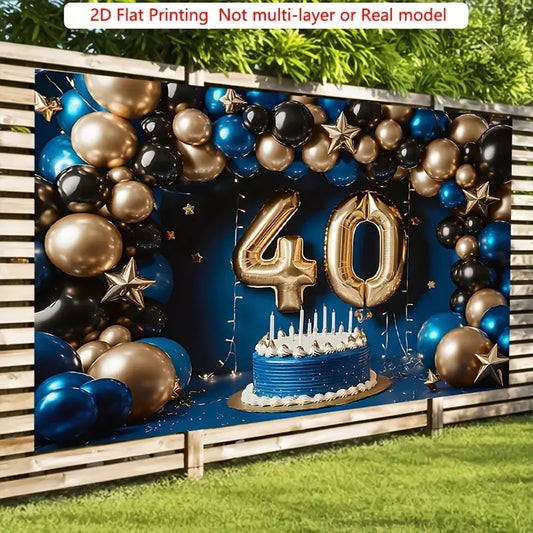 Bannière Décorative Anniversaire 40 Ans - Polyester - BMYANY