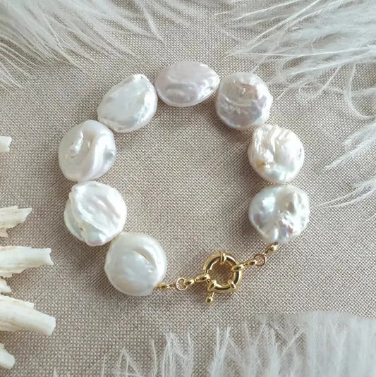 Baroque Freshwater Pearl Bracelet Light Luxury Stainless Steel - BMYANY