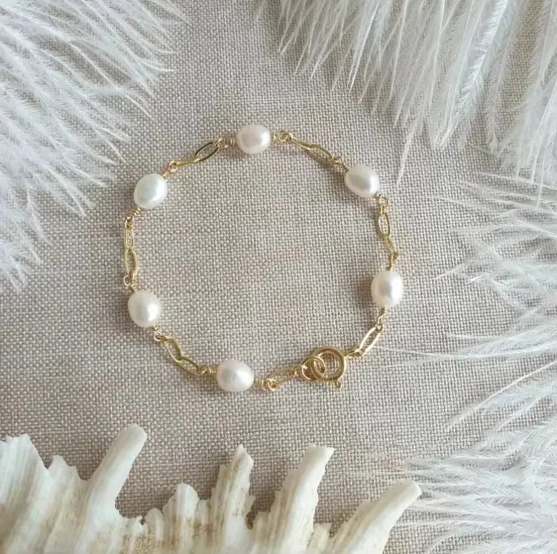 Baroque Freshwater Pearl Bracelet Light Luxury Stainless Steel - BMYANY