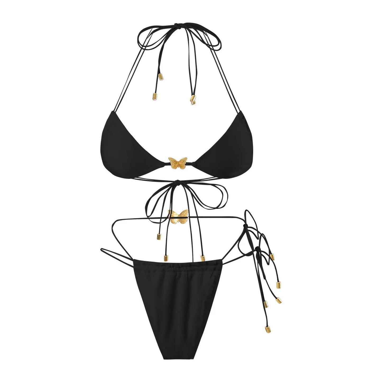 Bikini Femme Triangle Ornements Papillon - Liens Élastiques Sexy - BMYANY