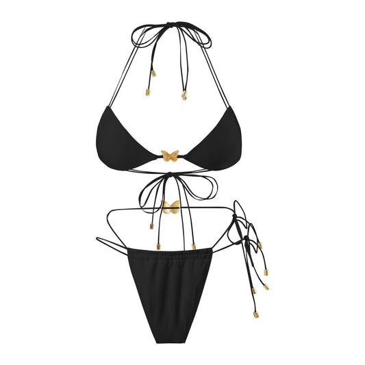 Bikini Femme Triangle Ornements Papillon - Liens Élastiques Sexy - BMYANY