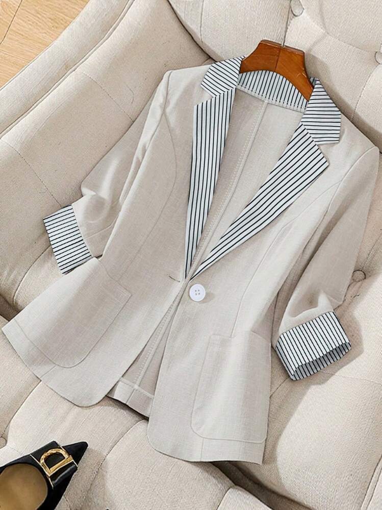 Blazer Femme Style Britannique Coupe Ample  Élégant - BMYANY