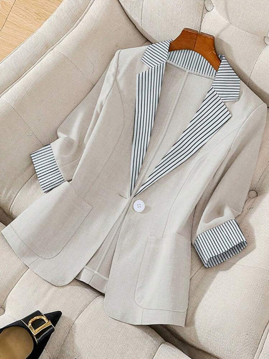 Blazer Femme Style Britannique Coupe Ample  Élégant - BMYANY