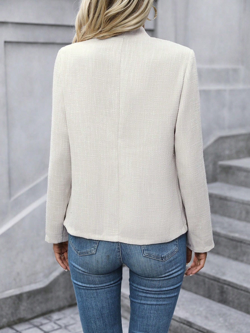 Blazer Femme en Lin à Rayures Contrastées - BMYANY