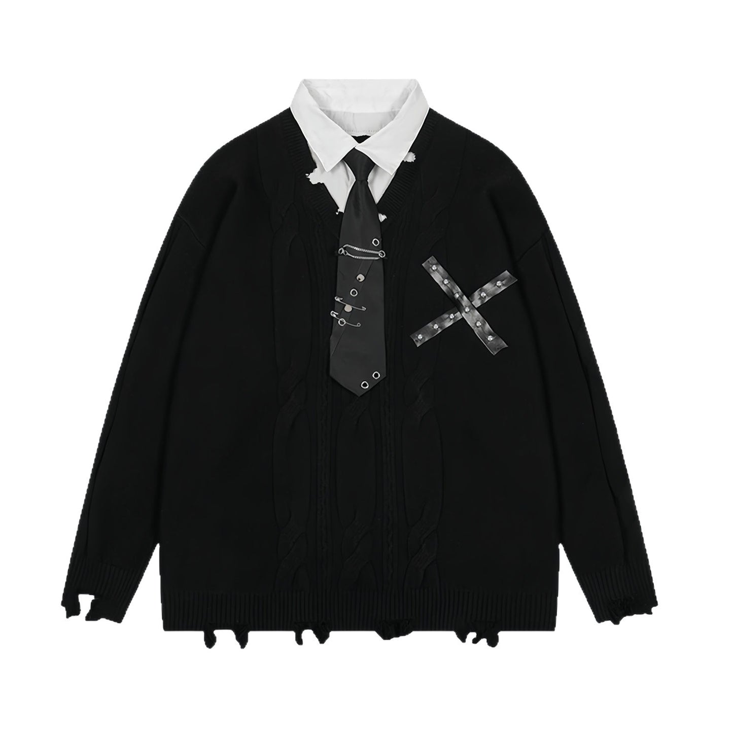 Blouse avec chemise et cravate intégrées pour femmes - BMYANY