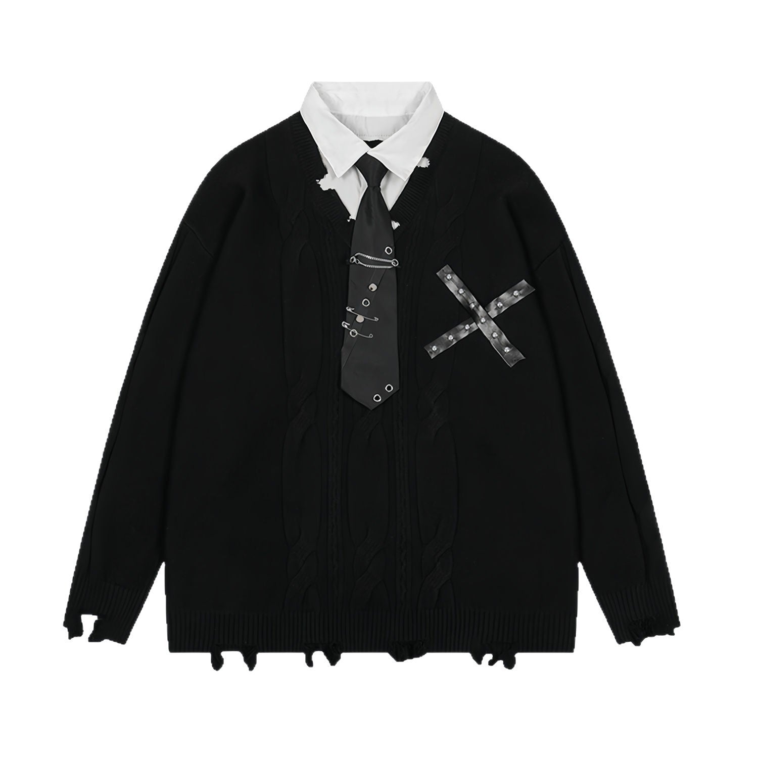 Blouse avec chemise et cravate intégrées pour femmes - BMYANY