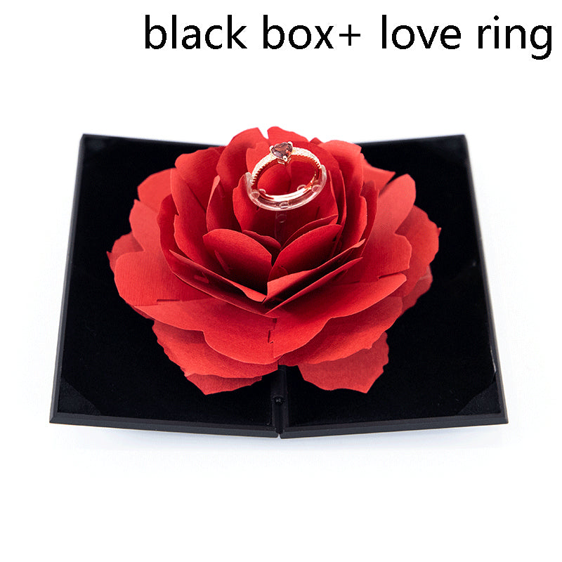 Boîte Cadeau Cœur 3D avec Rose Rotative - BMYANY