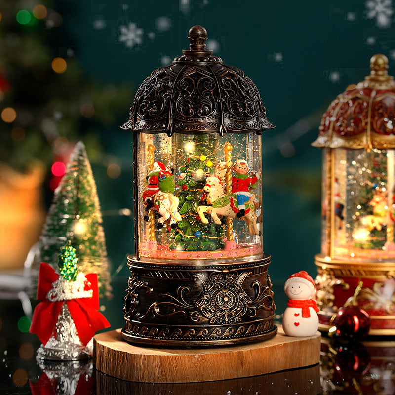Boîte à Musique Carrousel de Noël - Père Noël et Sapin Lumineux - BMYANY