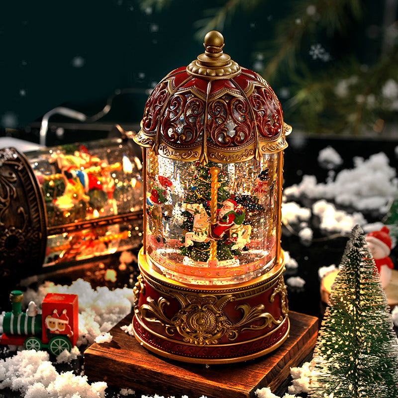 Boîte à Musique Carrousel de Noël - Père Noël et Sapin Lumineux - BMYANY