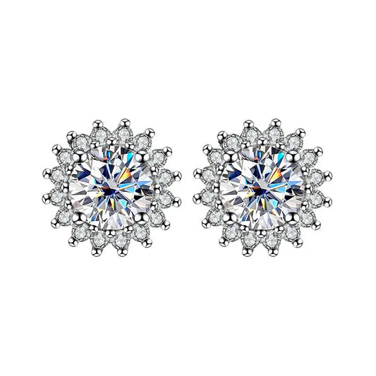 Boucles d’Oreilles  Femme Argent S925 Tournesol Zirconium - Style Joyeux - BMYANY