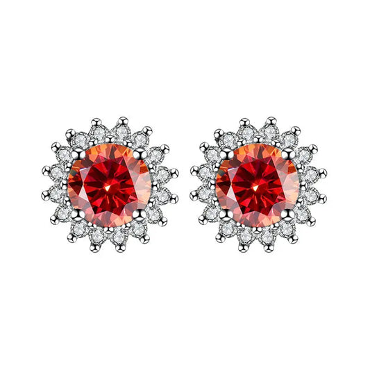 Boucles d’Oreilles  Femme Argent S925 Tournesol Zirconium - Style Joyeux - BMYANY