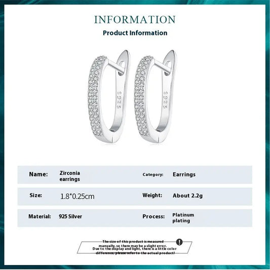 Boucles d’Oreilles Femme Clip Argent S925 - Zirconium - BMYANY