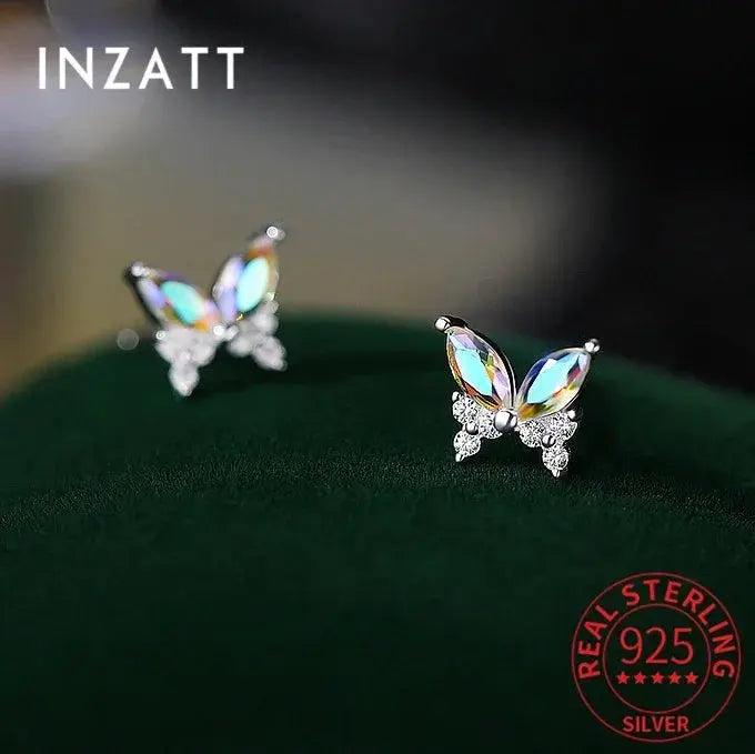 Boucles d’Oreilles Papillon Argent Sterling 925 Zircon Étincelant - BMYANY