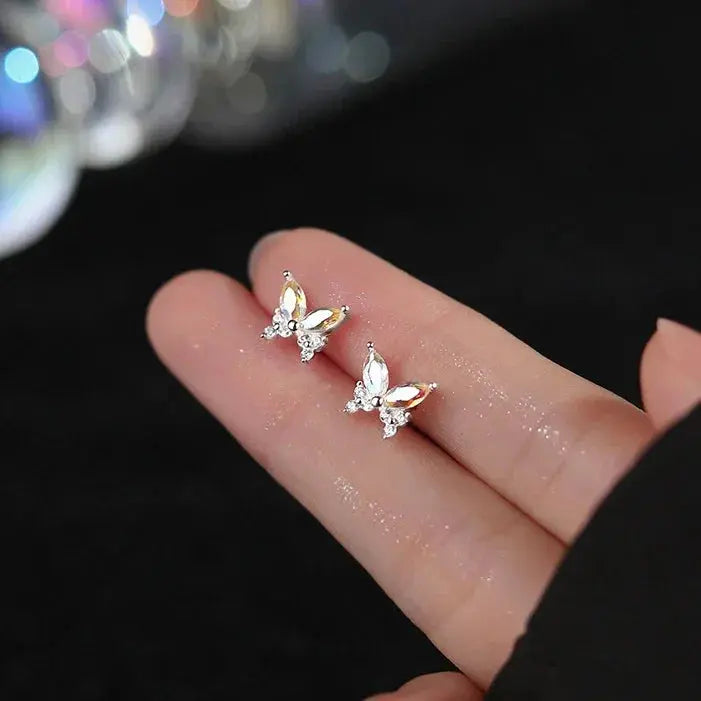 Boucles d’Oreilles Papillon Argent Sterling 925 Zircon Étincelant - BMYANY