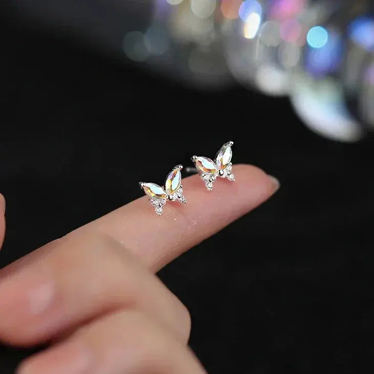 Boucles d’Oreilles Papillon Argent Sterling 925 Zircon Étincelant - BMYANY