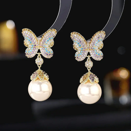 Boucles d’Oreilles Papillon Style Cour Française Vintage - Élégantes - BMYANY