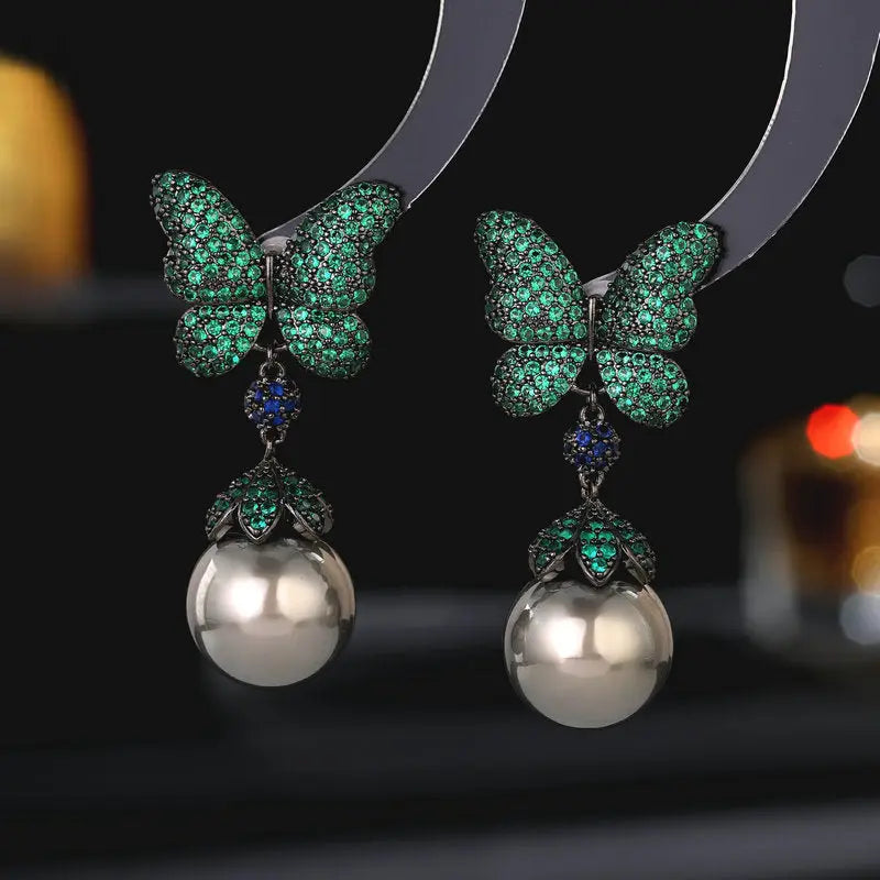 Boucles d’Oreilles Papillon Style Cour Française Vintage - Élégantes - BMYANY
