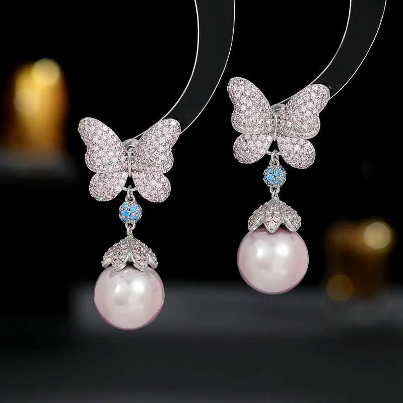 Boucles d’Oreilles Papillon Style Cour Française Vintage - Élégantes - BMYANY