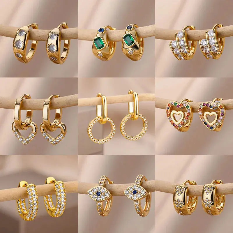 Boucles d'Oreilles Pendantes Cercle Zircon Femme - BMYANY