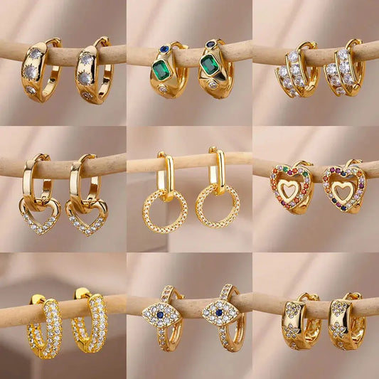 Boucles d'Oreilles Pendantes Cercle Zircon Femme - BMYANY