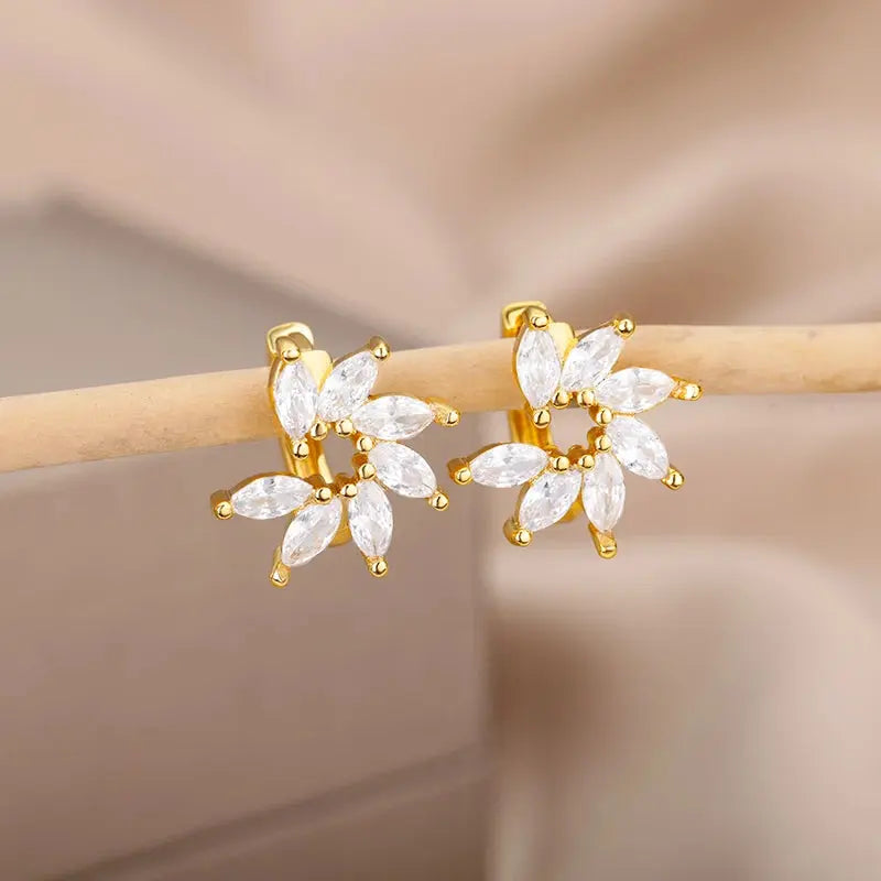 Boucles d'Oreilles Pendantes Cercle Zircon Femme - BMYANY