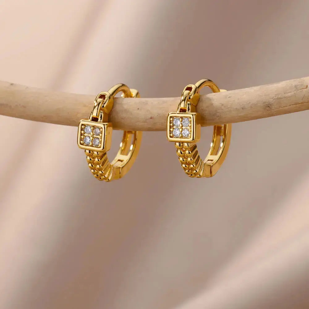 Boucles d'Oreilles Pendantes Cercle Zircon Femme - BMYANY
