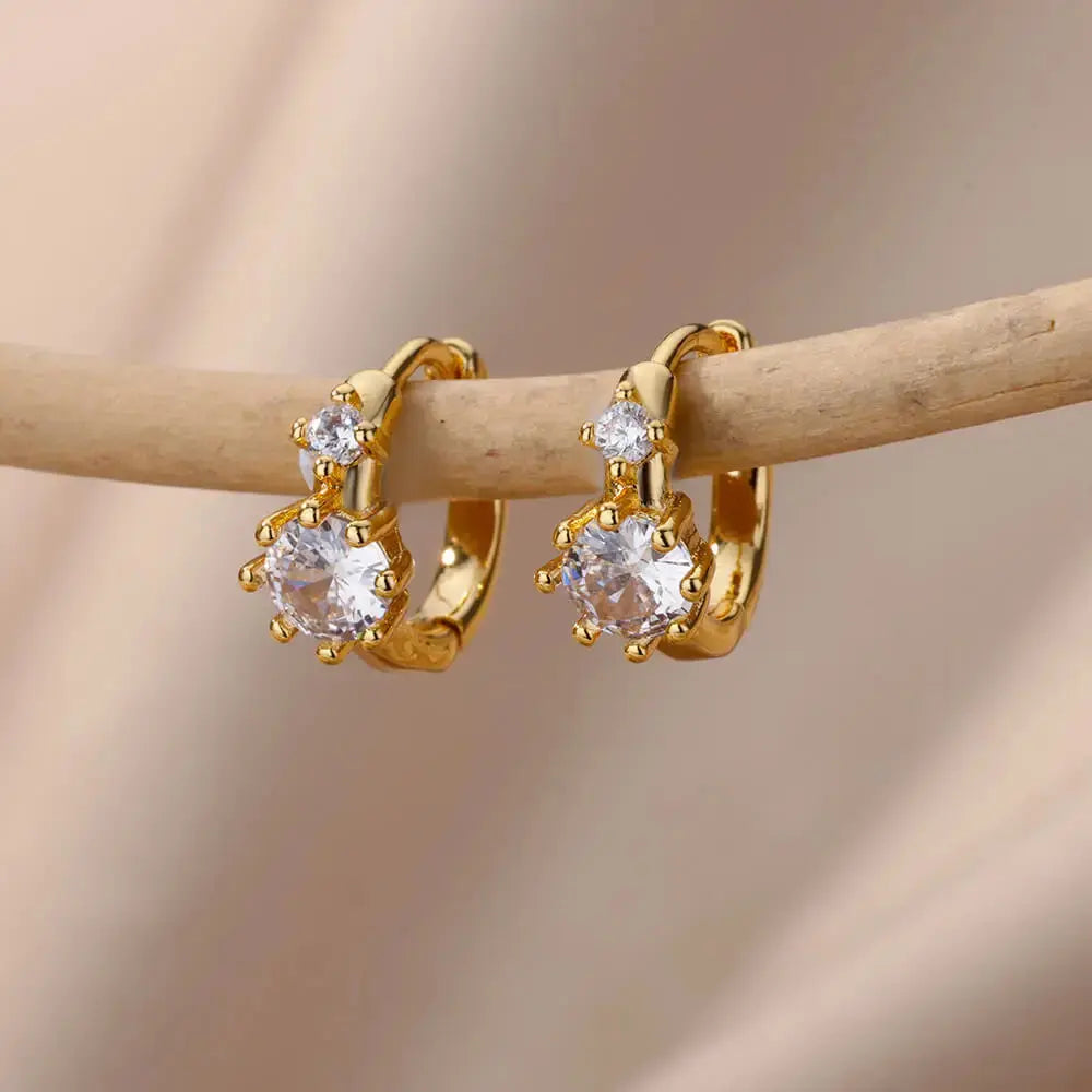 Boucles d'Oreilles Pendantes Cercle Zircon Femme - BMYANY