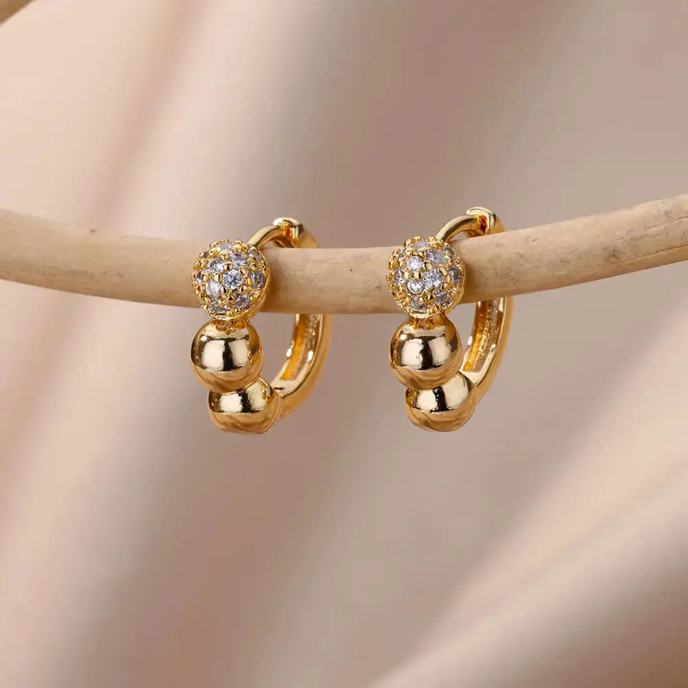 Boucles d'Oreilles Pendantes Cercle Zircon Femme - BMYANY