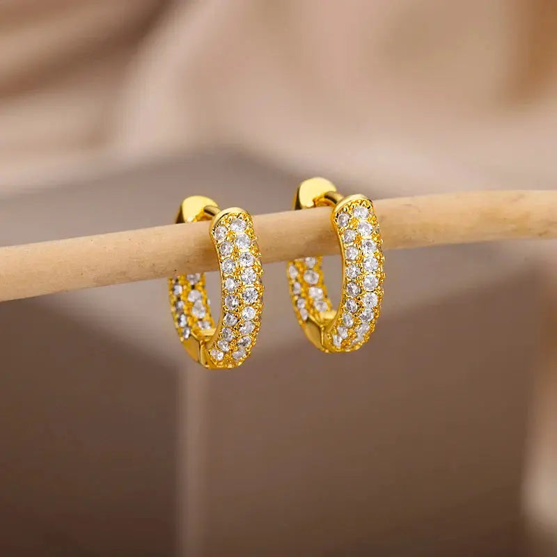 Boucles d'Oreilles Pendantes Cercle Zircon Femme - BMYANY