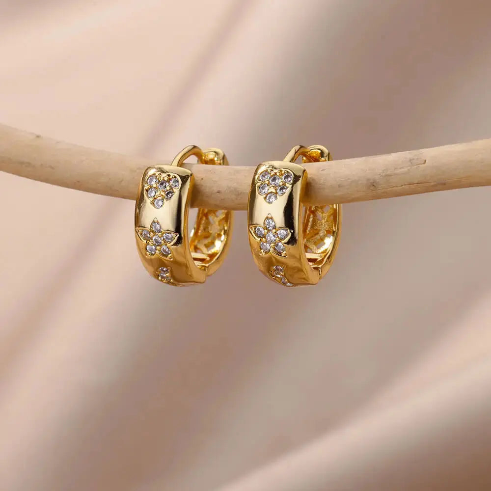 Boucles d'Oreilles Pendantes Cercle Zircon Femme - BMYANY